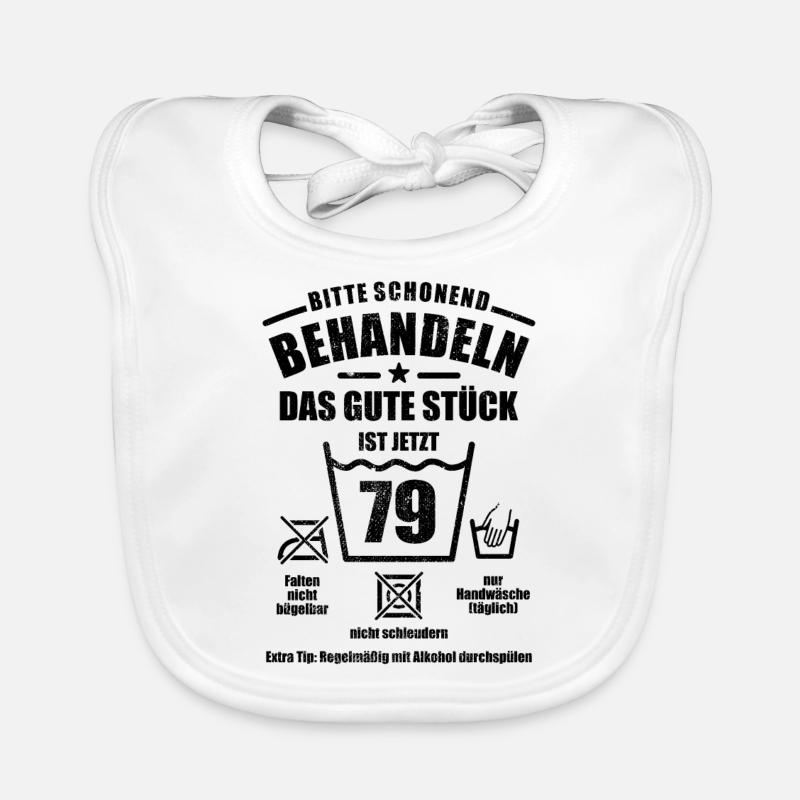 Schonend behandeln - 79. Geburtstag Geschenk Baby Bio-Lätzchen