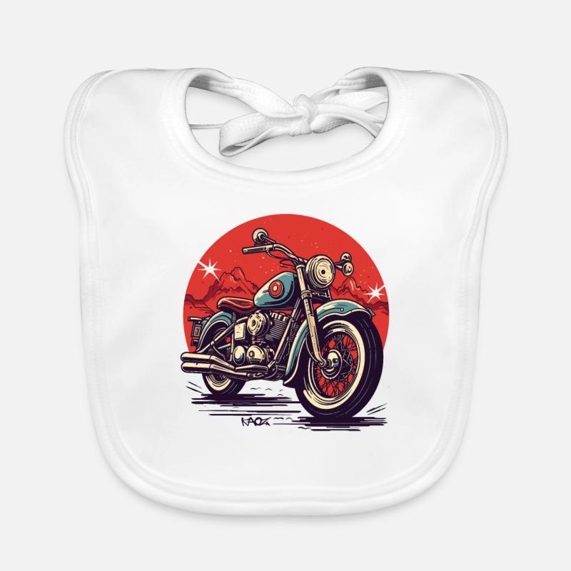 Large Chopper Motorcycle Organic Baby Bibs