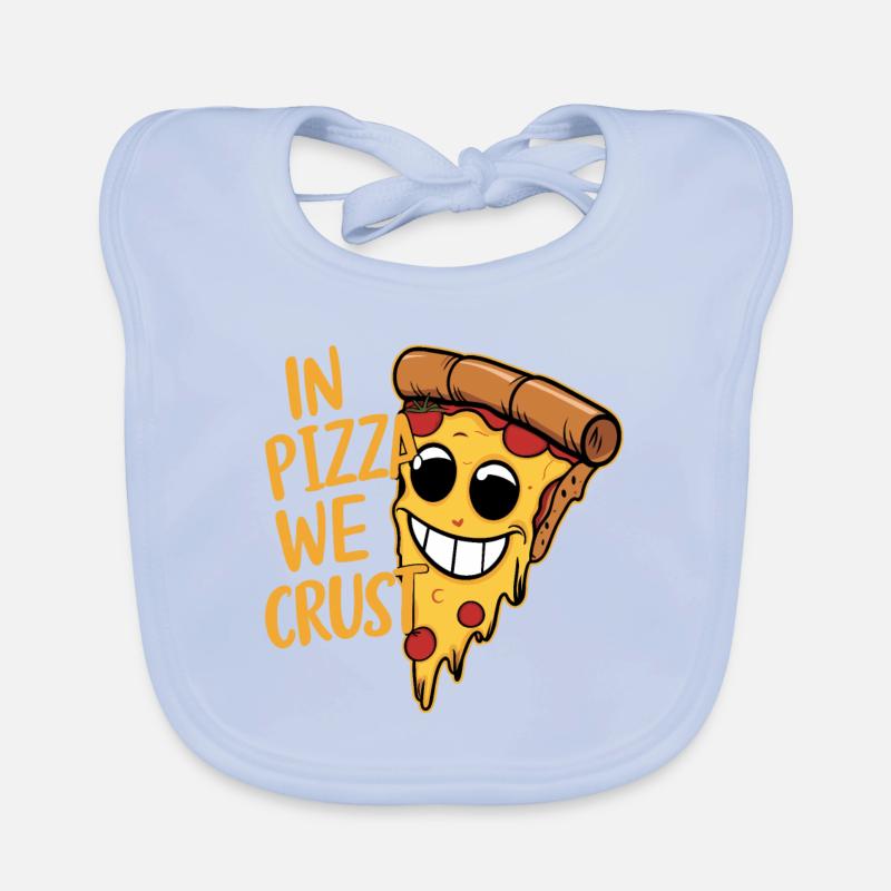 DANS PIZZA ON CROÛTE Bavoir bio Bébé