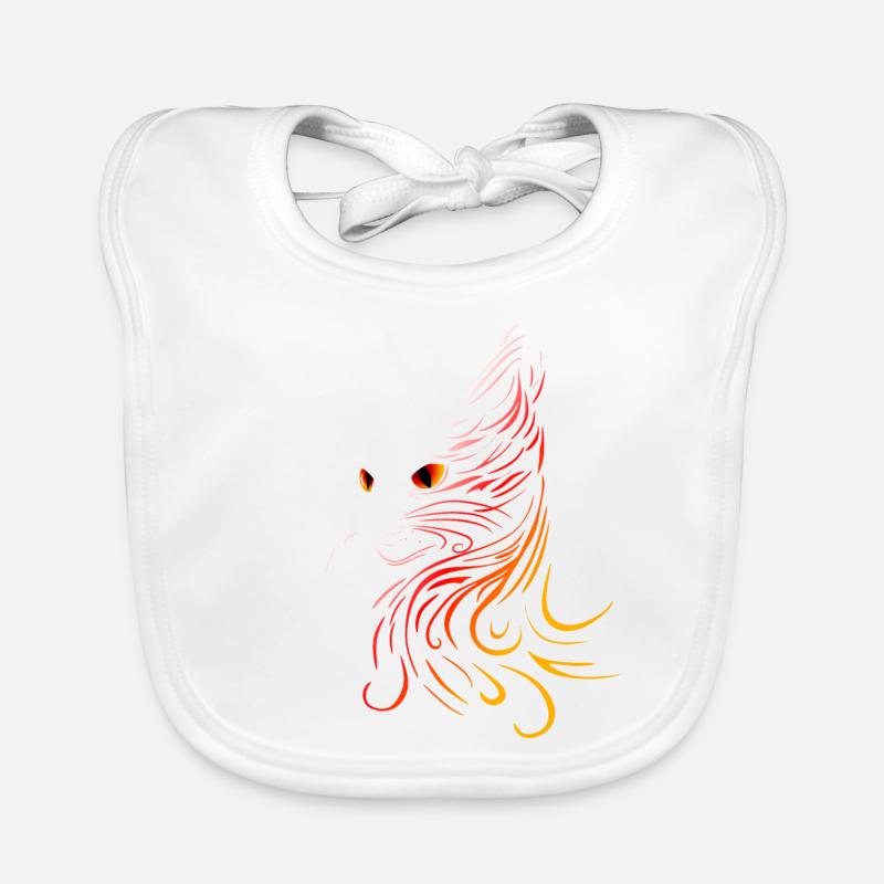 Chat à tête de chat Bavoir bio Bébé