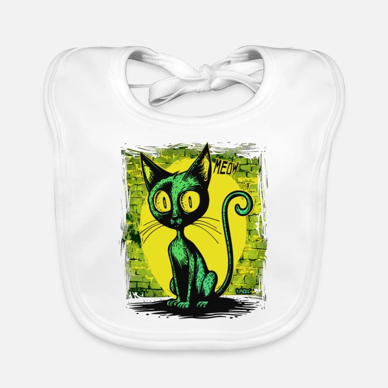 Chat drôle super cool, miaou Bavoir bio Bébé