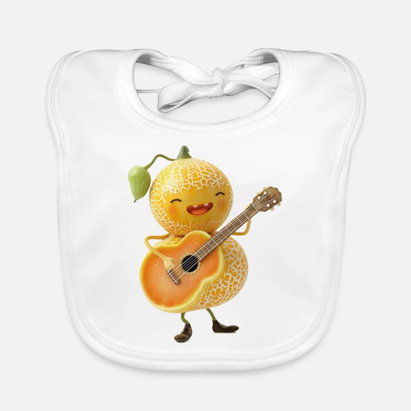 Guitare cantaloup Bavoir bio Bébé
