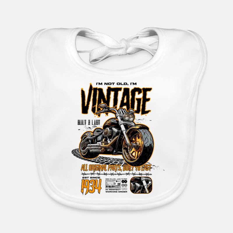 Motorrad Geburtstag Geboren 1934 Baby Bio-Lätzchen
