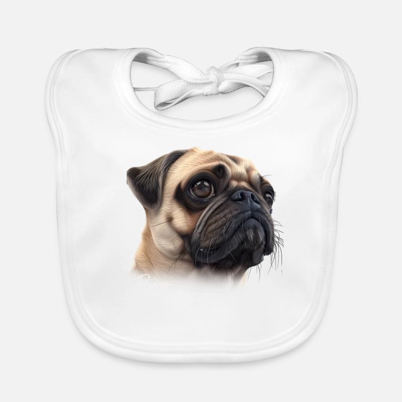 Pug Mops Mama Baby Bio-Lätzchen