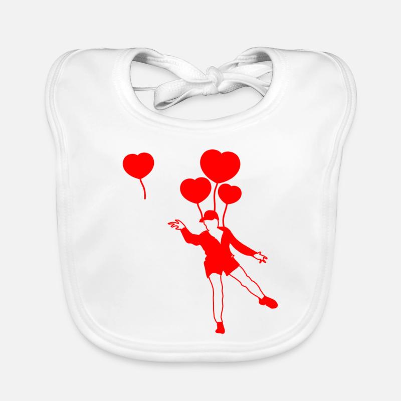 Ballons de cœur ascendants Bavoir bio Bébé