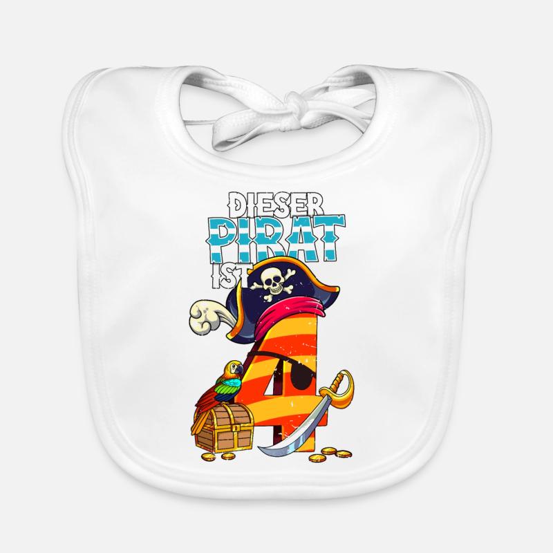 4e anniversaire Pirates Bavoir bio Bébé