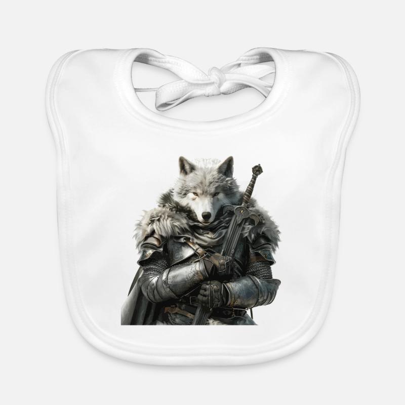 Wolf Ritter Mittelalter Baby Bio-Lätzchen