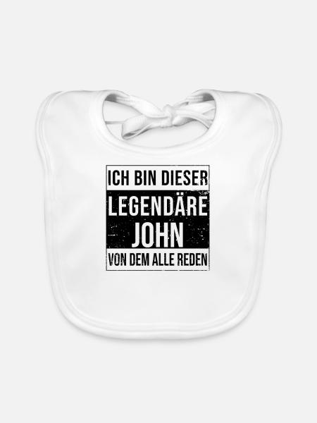 I'm this legendary for John - Organic Baby Bibs - white - Front