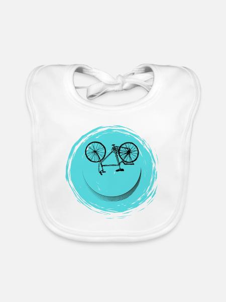 Fahrrad Gesicht - Baby Bio-Lätzchen - Weiß