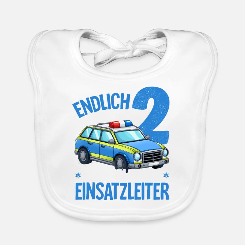 2. Geburtstag Polizei Polizeiauto 2 Jahre Baby Bio-Lätzchen