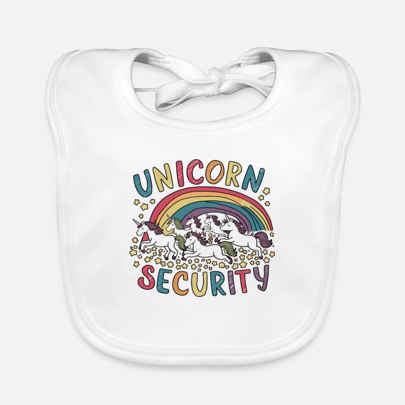 Sécurité des licornes Devise de la licorne Sécurité des licornes Bavoir bio Bébé