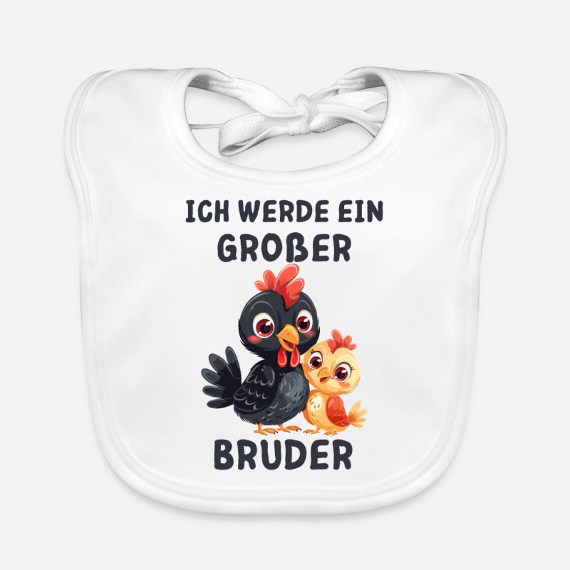 Ich werde ein großer Bruder Hahn Baby Bio-Lätzchen