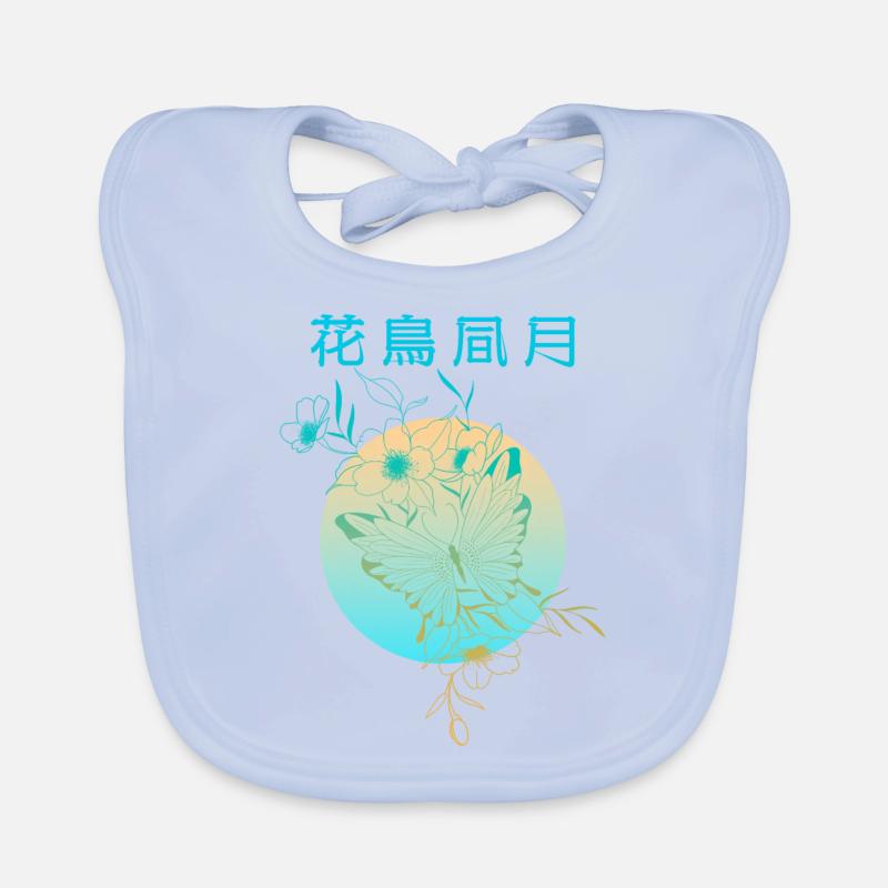 Papillon et fleurs de prunier Bavoir bio Bébé