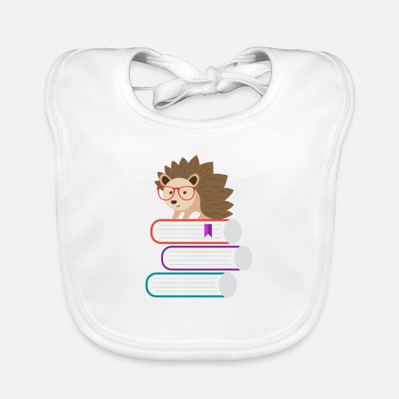 Adorable Hedgehog Book Nerd - Jeu de mots amusant sur le hérisson Bavoir bio Bébé