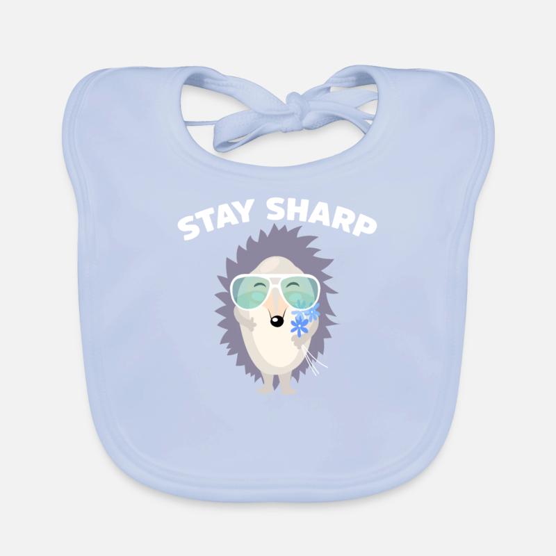 Stay Sharp Süßer Igel mit Sonnenbrille und Blume Baby Bio-Lätzchen