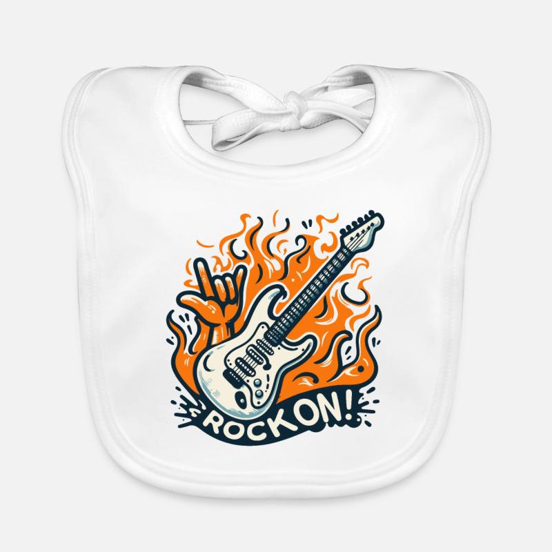 GUITAR ROCK ON Organic Baby Bibs