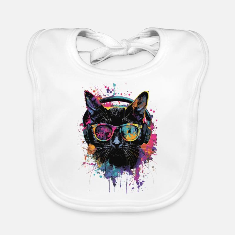 Black cat Organic Baby Bibs