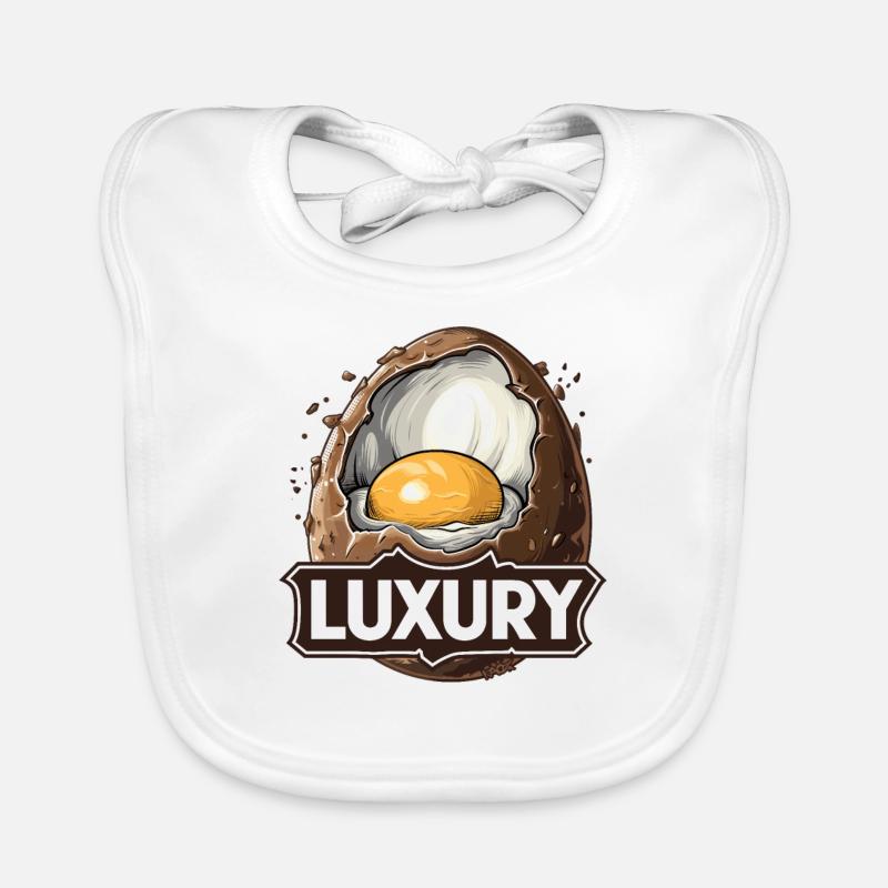 Cream chocolate egg is pure luxury Organic Baby Bibs