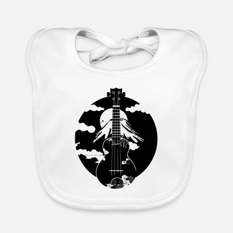 Ukulele Drawing Organic Baby Bibs
