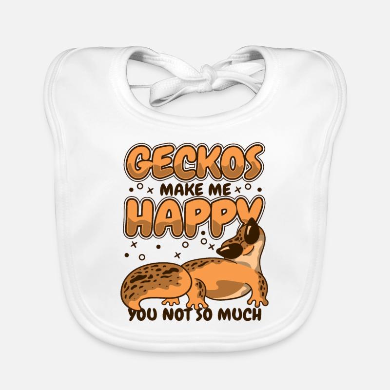Geckos Make Me Happy Lizard Gekkota Crested Organic Baby Bibs
