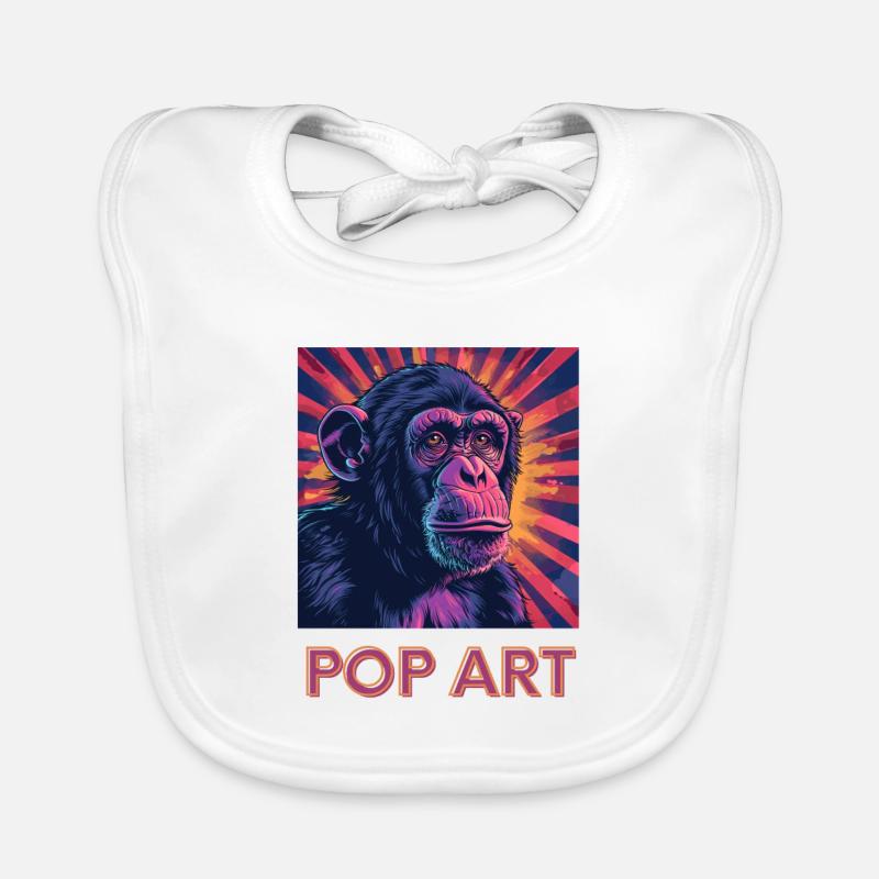 Singe Pop Art Bavoir bio Bébé