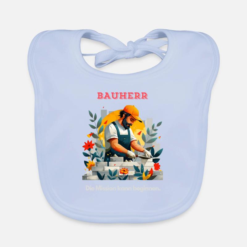 Mason Builder House Building Craft Gift Organic Baby Bibs
