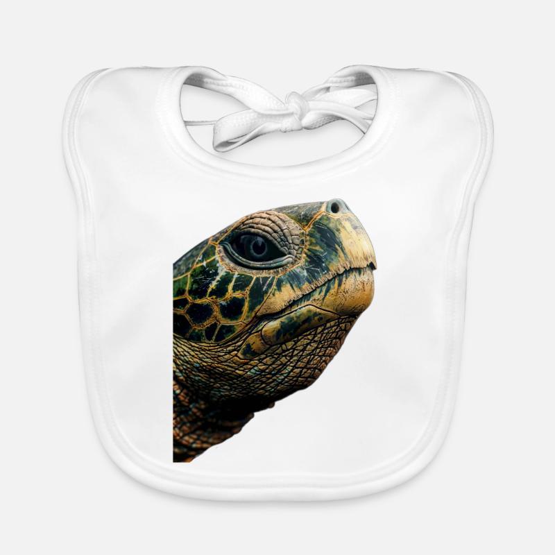 Schildkröte - Baby Bio-Lätzchen - Weiß