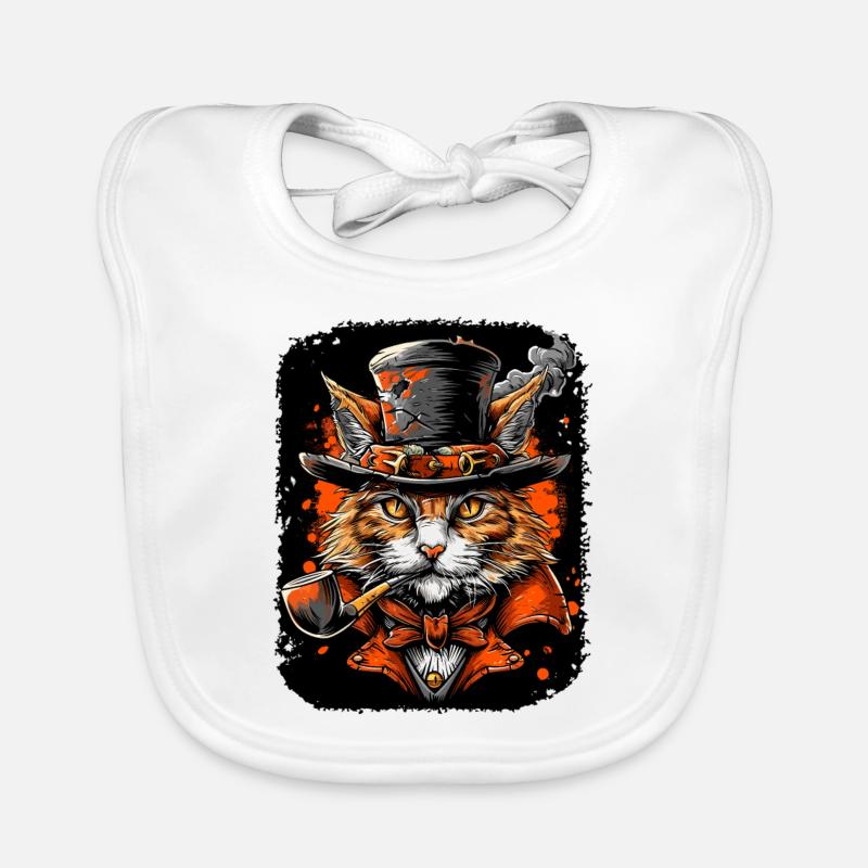 Steampunk Katze Baby Bio-Lätzchen