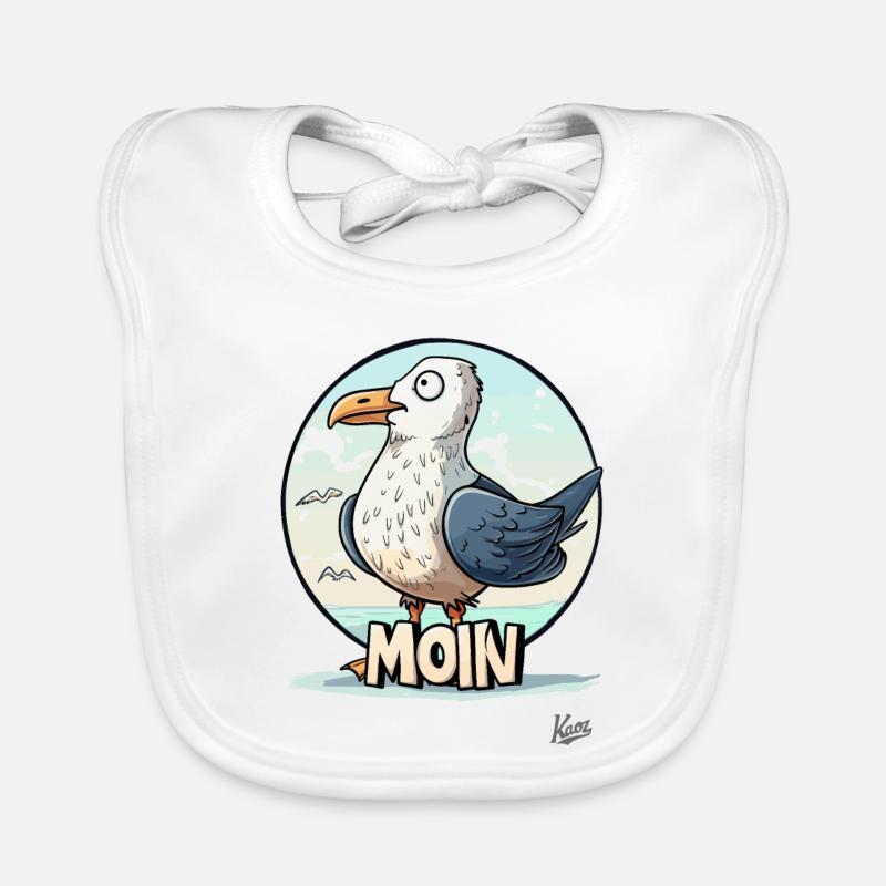 Drôle de mouette dit « Moin » Bavoir bio Bébé