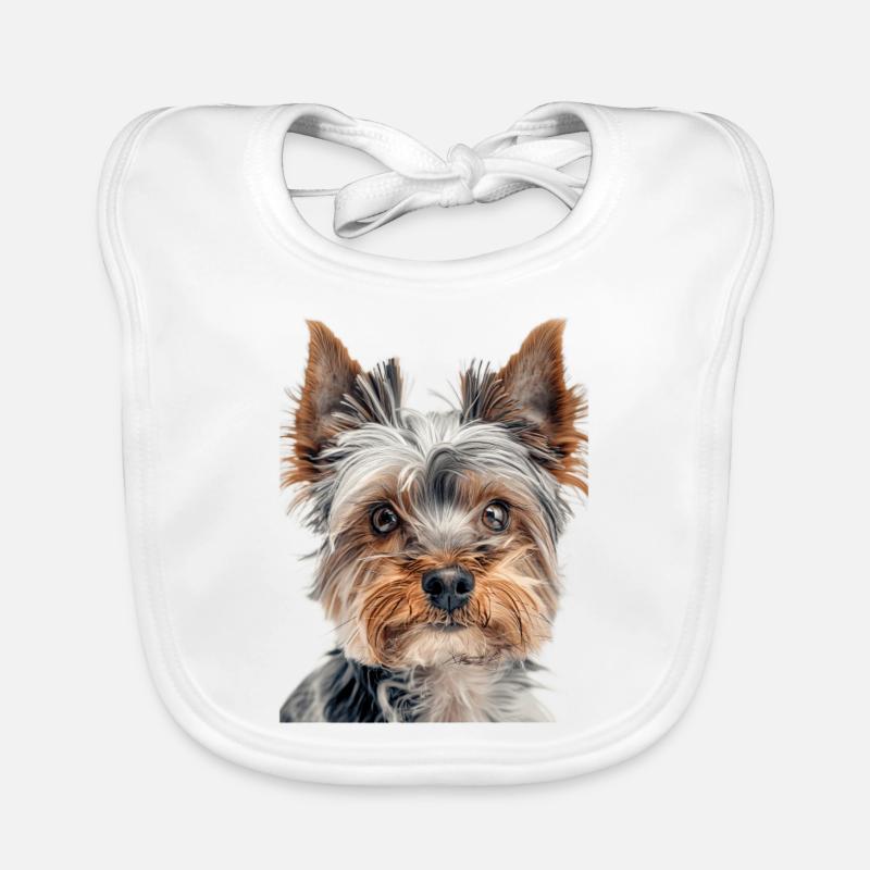 Yorkshire Terrier - Bavoir bio Bébé - blanc