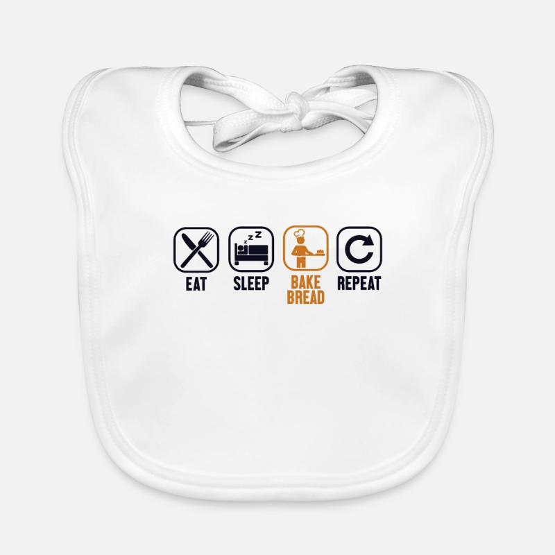 Eat Sleep Bake Bread Repeat Bread Dough Lover Organic Baby Bibs