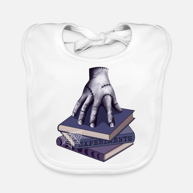 Zombie Hand auf Bücherstapel Baby Bio-Lätzchen