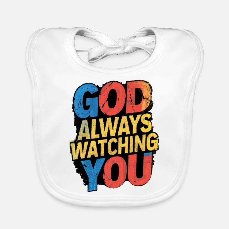 GOD ALWAYS WATCHING YOU Organic Baby Bibs