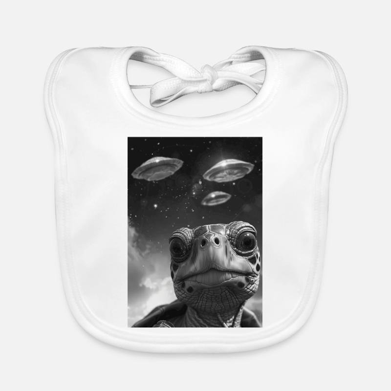 UFO Selfie Turtle Organic Baby Bibs