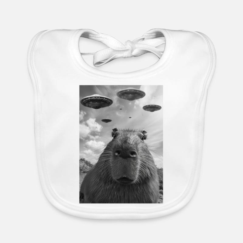 Ufo Selfie Capybara Baby Bio-Lätzchen