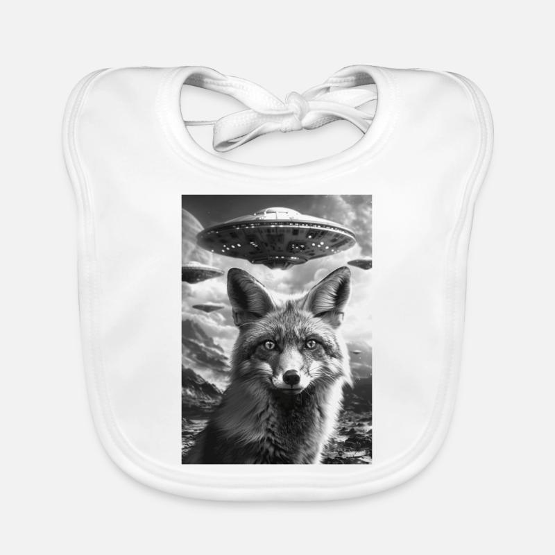 Ufo Selfie Fox Organic Baby Bibs