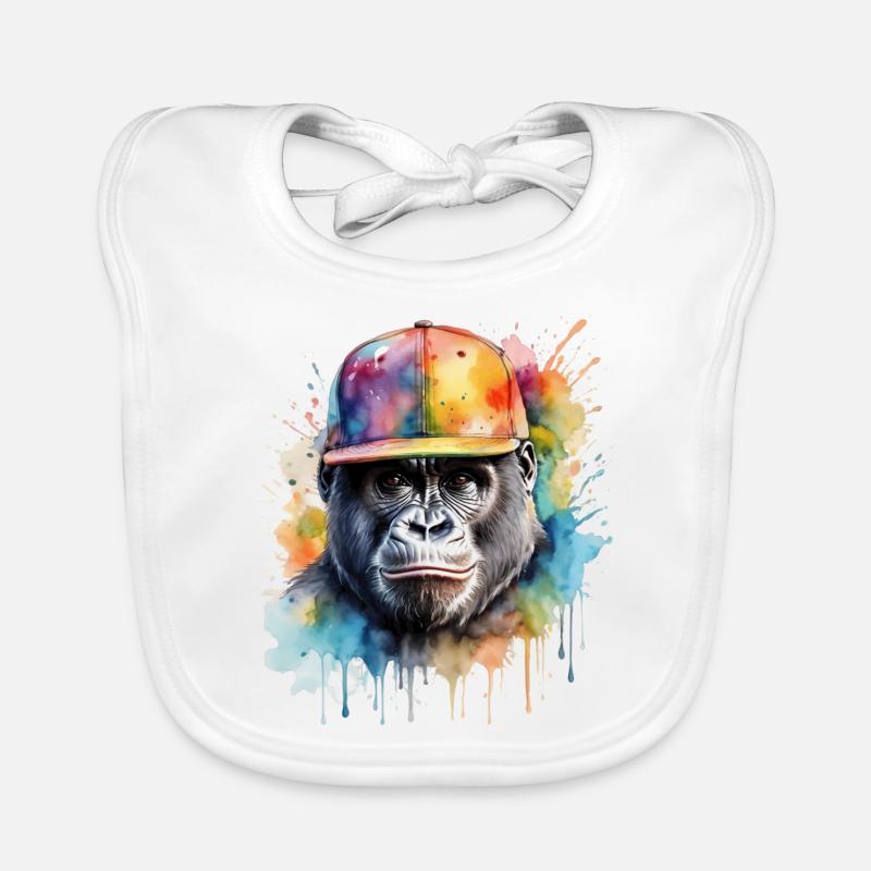 Casquette Gorilla Snapback Monkey Cool Animal Design Print Bavoir bio Bébé