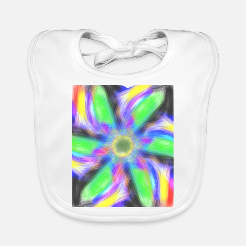 Fleur abstraite psychédélique Bavoir bio Bébé