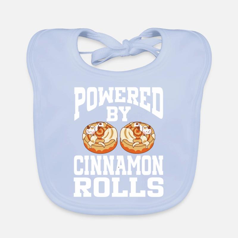 Powered By Cinnamon Rolls Organic Baby Bibs