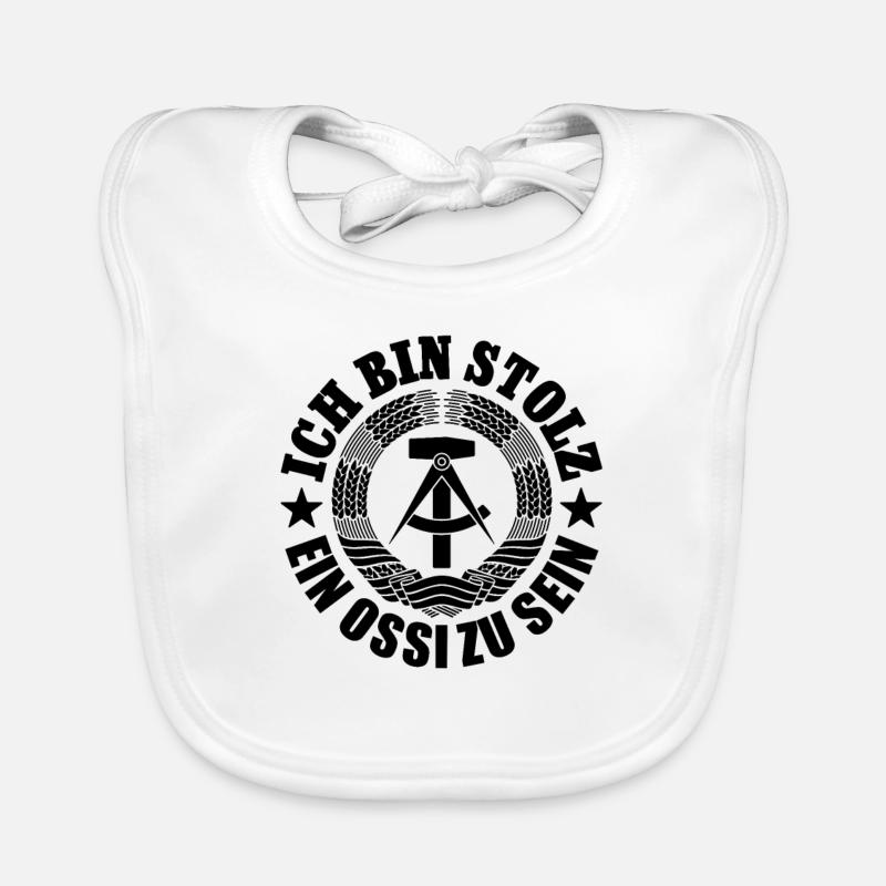 Ich bin stolz, ein Ossi zu sein, DDR, Geschenk Baby Bio-Lätzchen