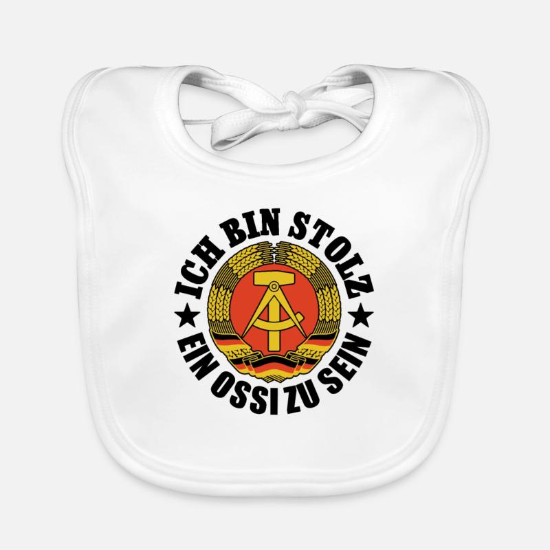Ich bin stolz, ein Ossi zu sein, DDR, Geschenk Baby Bio-Lätzchen