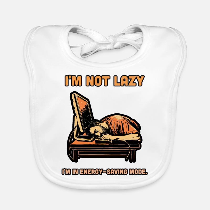 Lazy Programmer Humor Energy Saving Mode Funny Organic Baby Bibs
