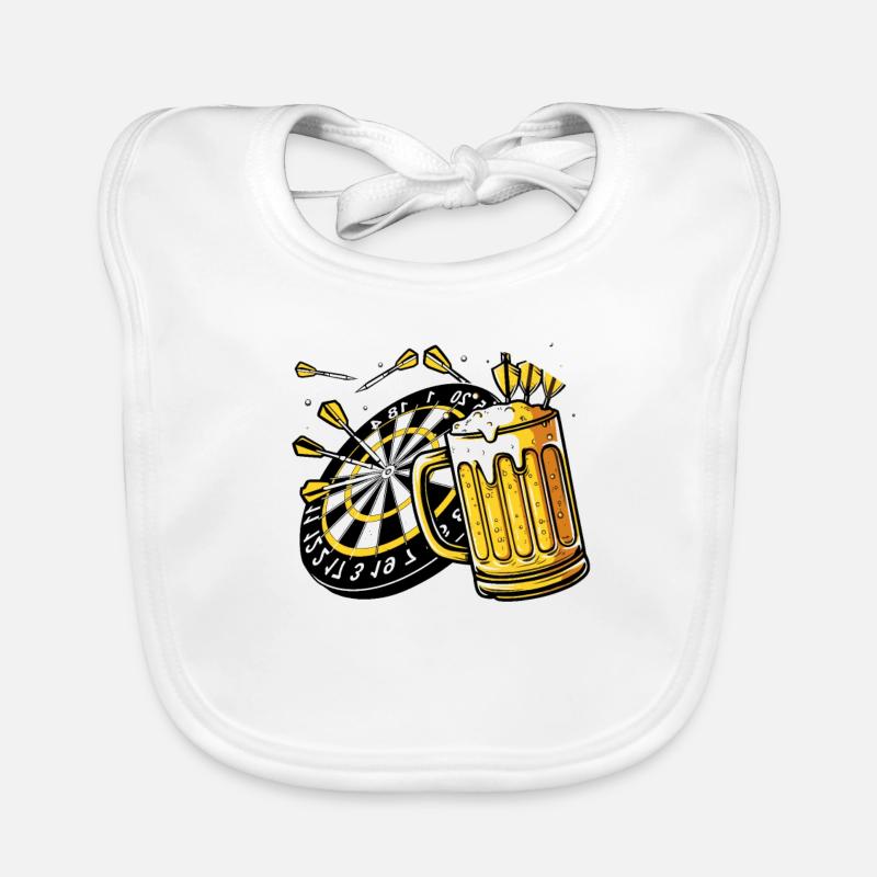 Retro Dart / Dartboard for Darts Players Organic Baby Bibs