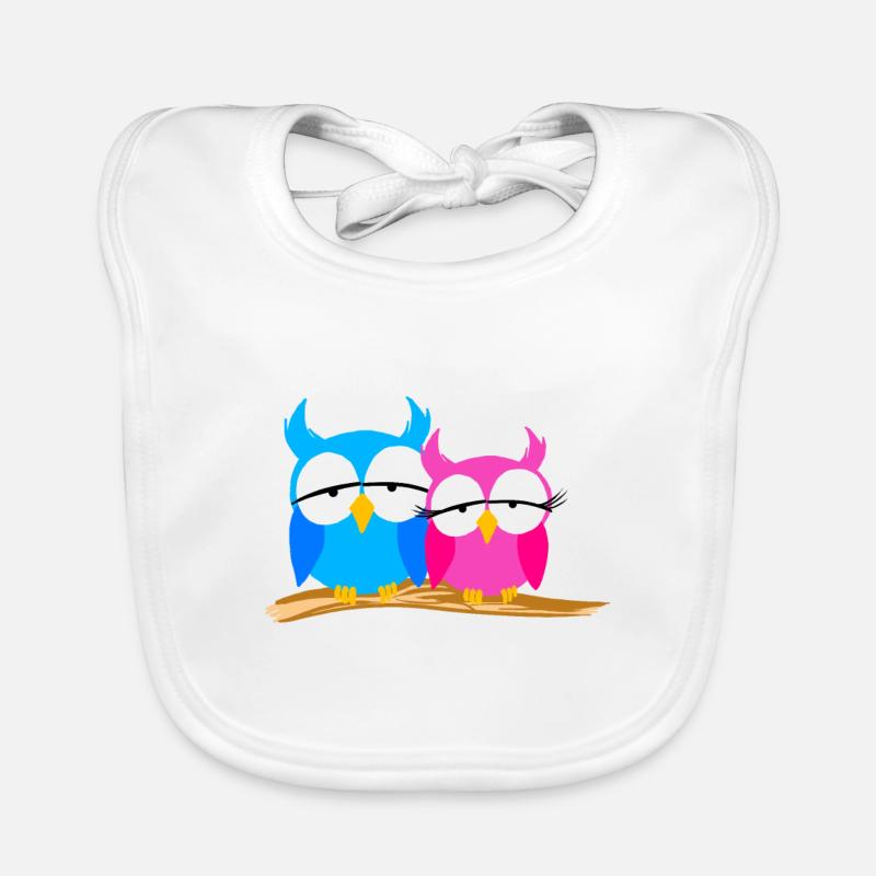 Owl Lovers On A Tree Branch Predator Birds Humor Organic Baby Bibs