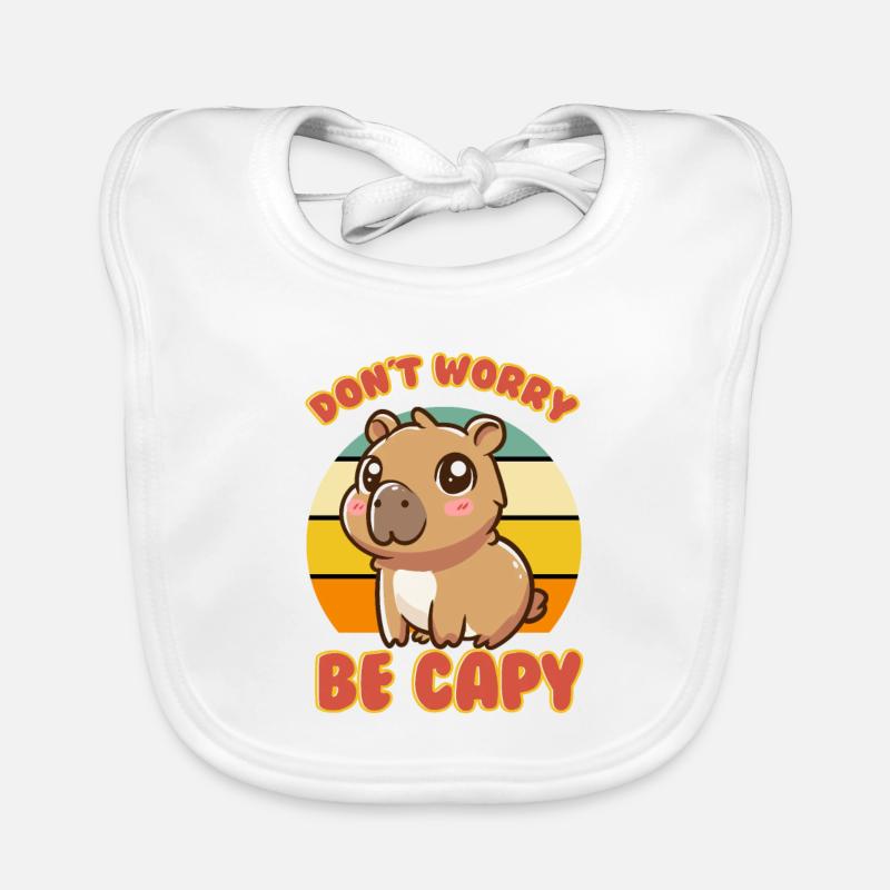 Don’t Worry Be Capy - Jeu de mots mignon sur le capybara Bavoir bio Bébé