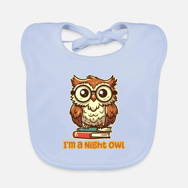 Ich bin eine Nachteule - Nerdy Owl Baby Bio-Lätzchen