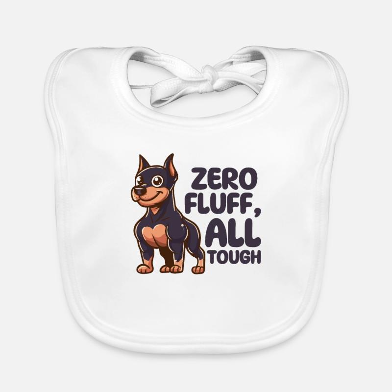 Zéro peluche, tout dur - Chien Doberman Bavoir bio Bébé