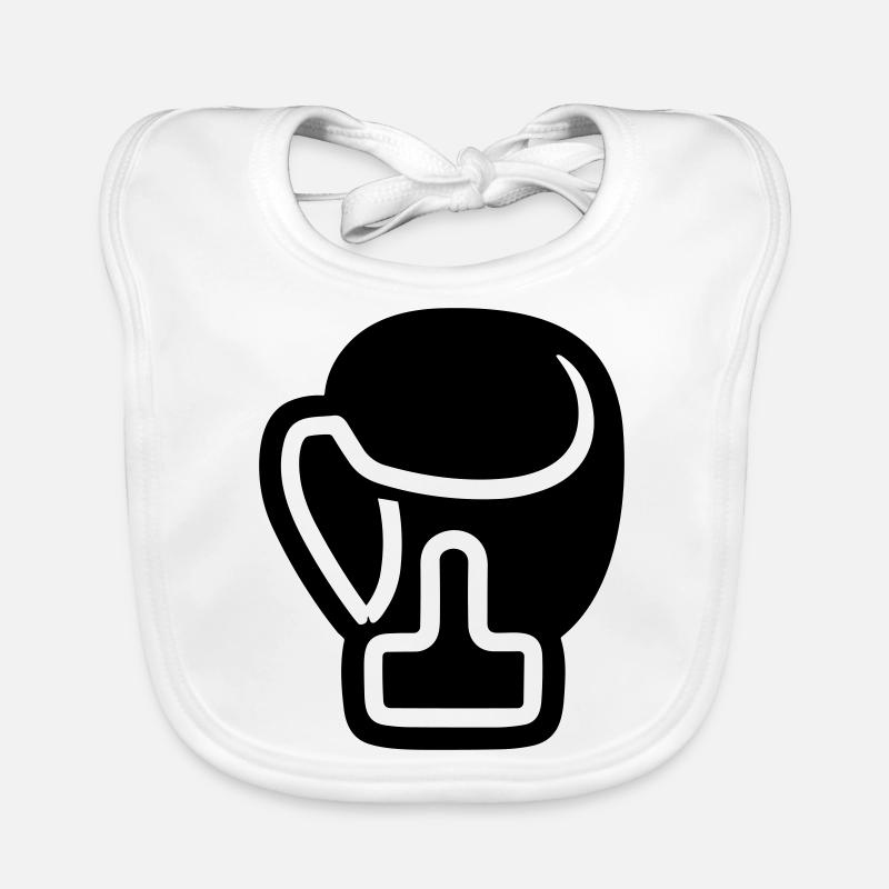 Boxhandschuh - Baby Bio-Lätzchen - Weiß