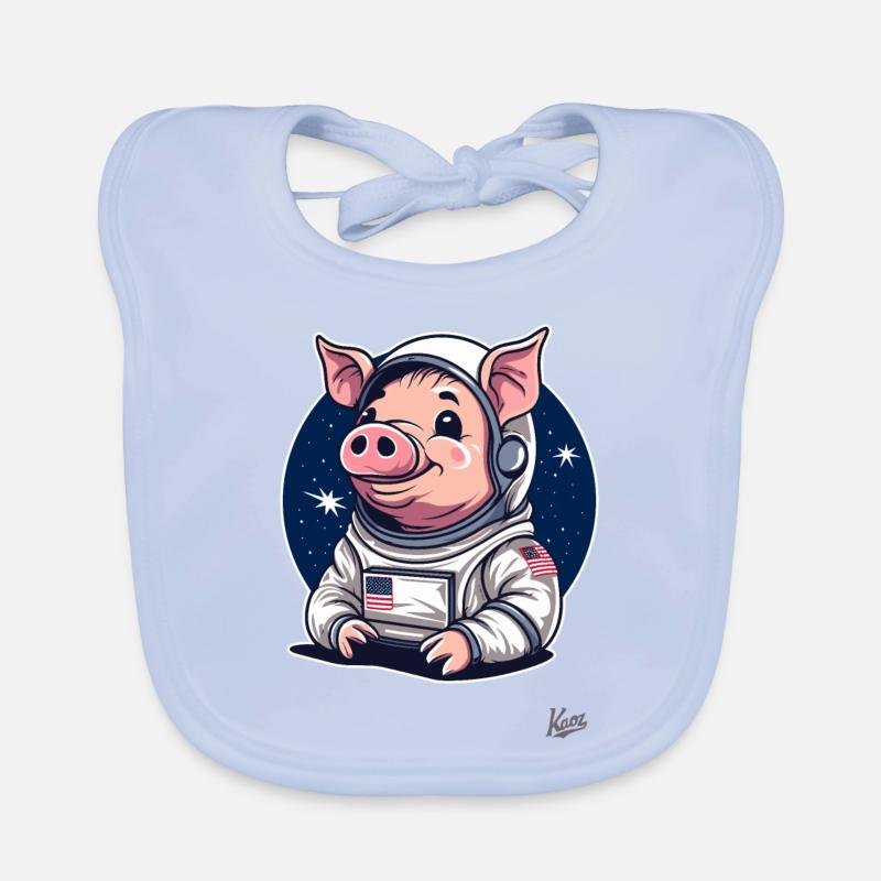 Conception de cochon drôle mignon de l’espace Bavoir bio Bébé