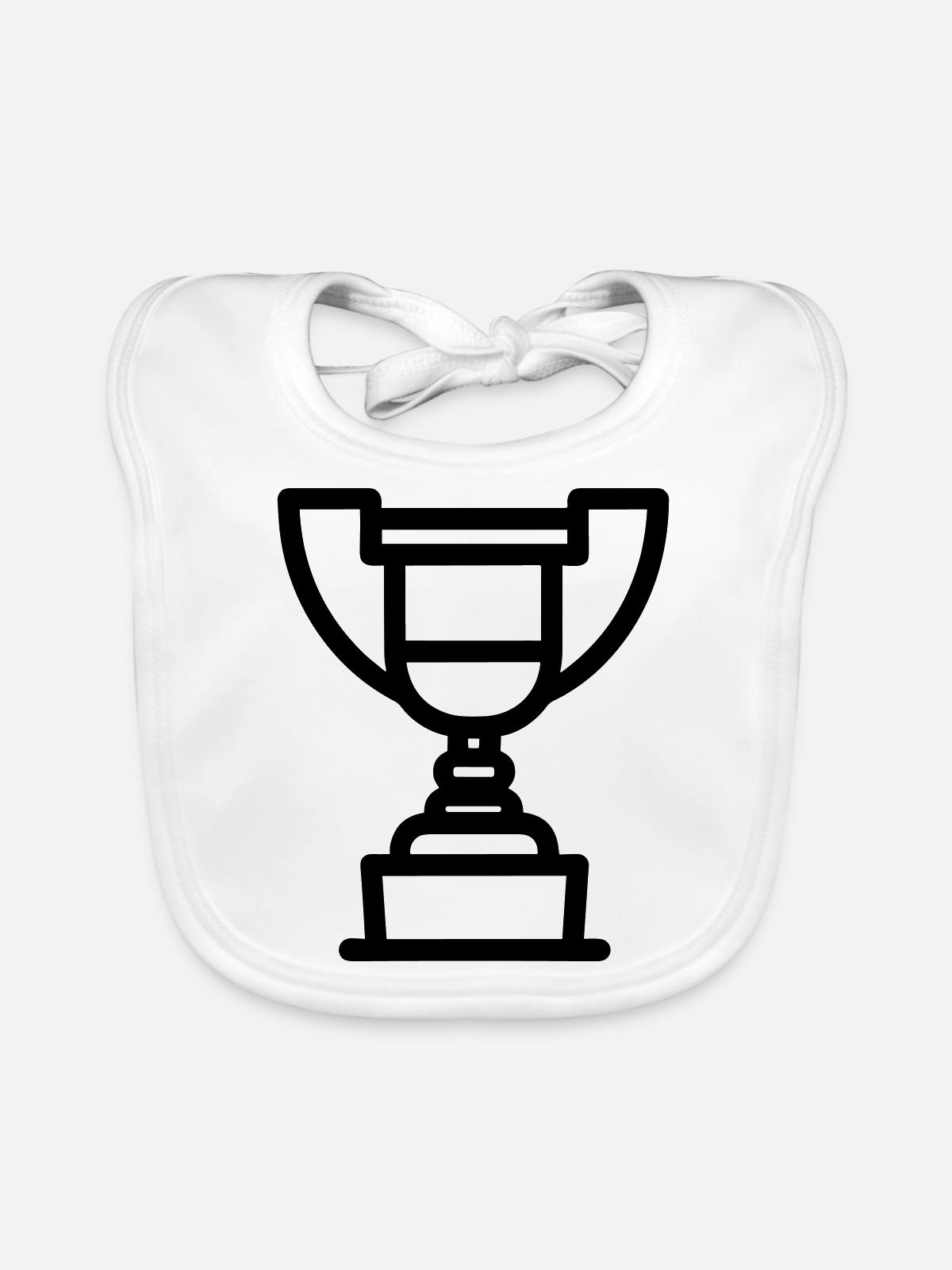 Trophäe - Baby Bio-Lätzchen - Weiß - Vorne